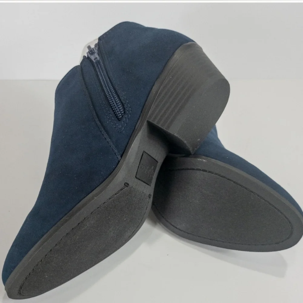 Style & Co Wileyy Round Toe Ankle Fashion Boots Blue  -Wide - Picture 7 of 7